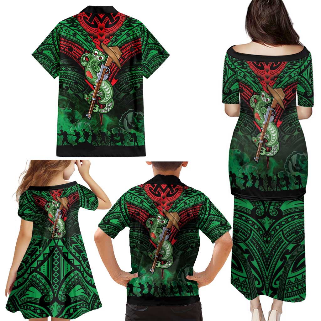 New Zealand ANZAC Day Family Matching Puletasi and Hawaiian Shirt Aotearoa Hei Tiki LT05 - Polynesian Pride