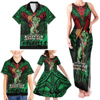New Zealand ANZAC Day Family Matching Tank Maxi Dress and Hawaiian Shirt Aotearoa Hei Tiki LT05 - Polynesian Pride