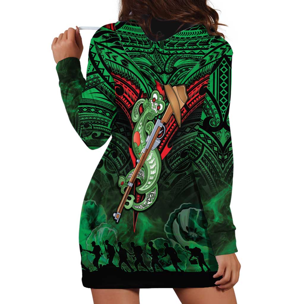 New Zealand ANZAC Day Hoodie Dress Aotearoa Hei Tiki LT05 - Polynesian Pride