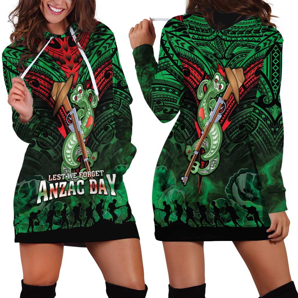 New Zealand ANZAC Day Hoodie Dress Aotearoa Hei Tiki LT05 - Polynesian Pride