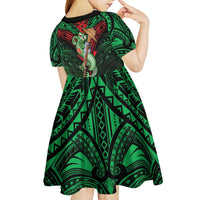New Zealand ANZAC Day Kid Short Sleeve Dress Aotearoa Hei Tiki LT05 - Polynesian Pride