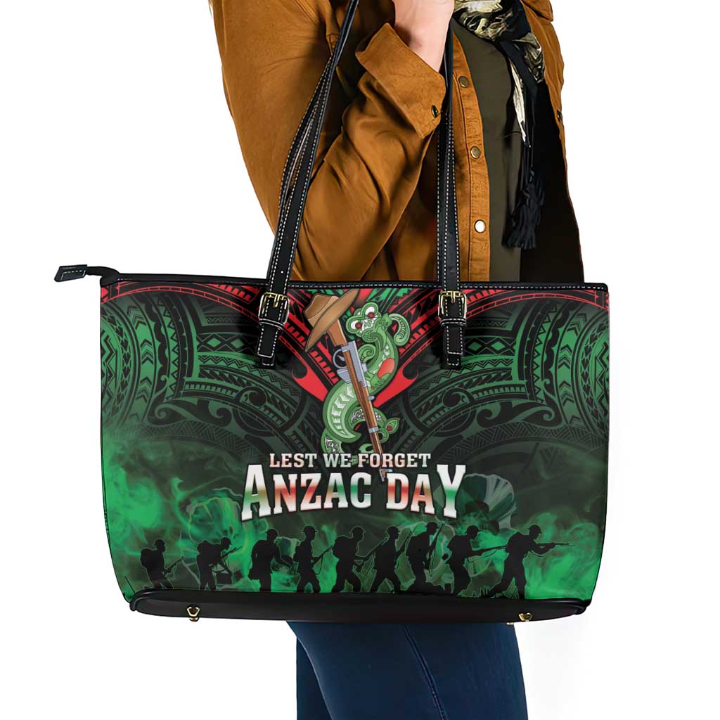New Zealand ANZAC Day Leather Tote Bag Aotearoa Hei Tiki LT05 - Polynesian Pride