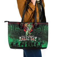 New Zealand ANZAC Day Leather Tote Bag Aotearoa Hei Tiki LT05 - Polynesian Pride