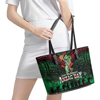 New Zealand ANZAC Day Leather Tote Bag Aotearoa Hei Tiki LT05 - Polynesian Pride