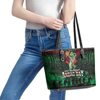 New Zealand ANZAC Day Leather Tote Bag Aotearoa Hei Tiki LT05 - Polynesian Pride