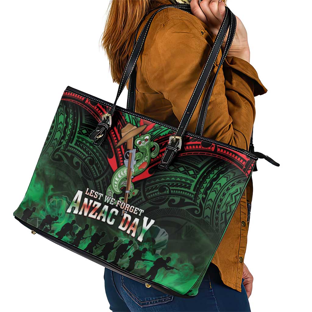 New Zealand ANZAC Day Leather Tote Bag Aotearoa Hei Tiki LT05 - Polynesian Pride