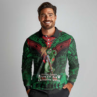 New Zealand ANZAC Day Long Sleeve Polo Shirt Aotearoa Hei Tiki LT05 - Polynesian Pride