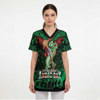 New Zealand ANZAC Day Scrub Top Aotearoa Hei Tiki LT05 - Polynesian Pride