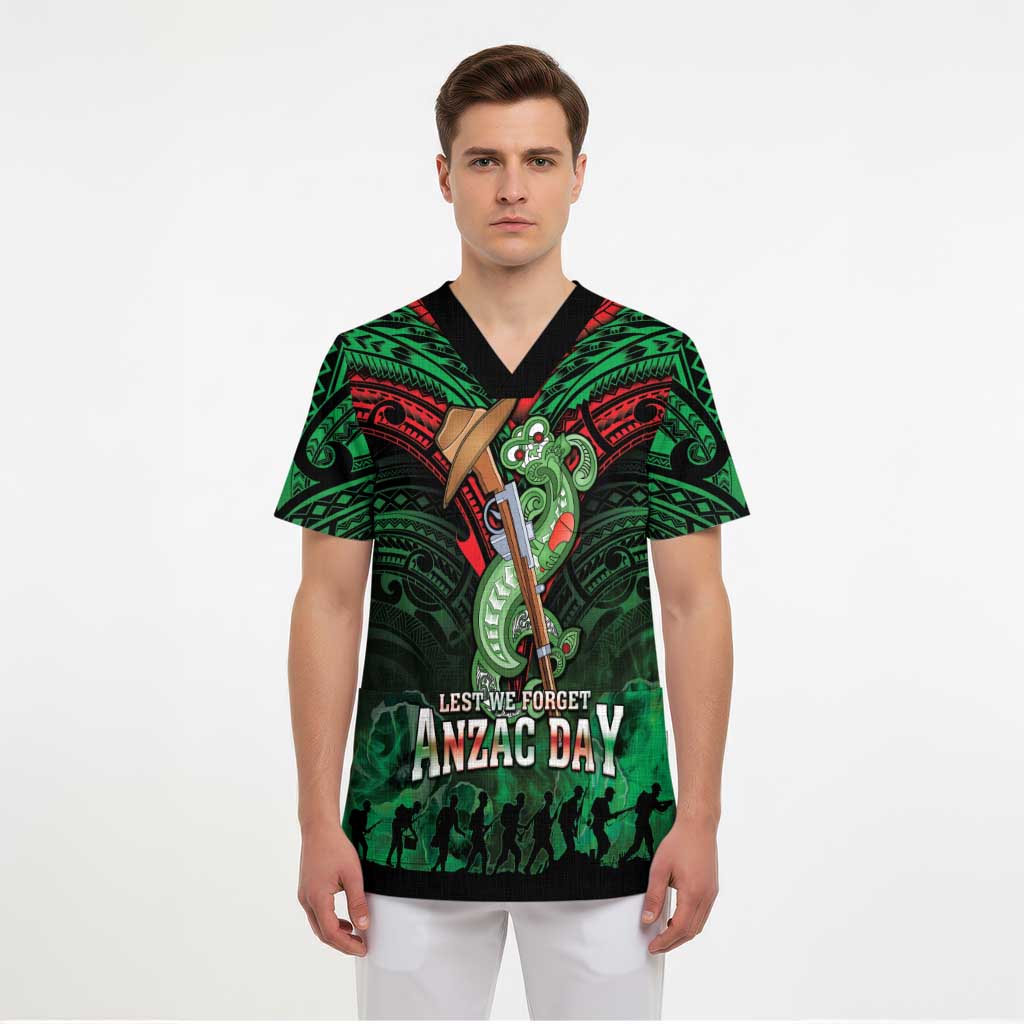 New Zealand ANZAC Day Scrub Top Aotearoa Hei Tiki LT05 - Polynesian Pride