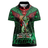 New Zealand ANZAC Day Women Polo Shirt Aotearoa Hei Tiki LT05 Female Green - Polynesian Pride