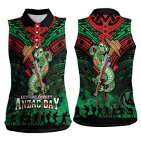 New Zealand ANZAC Day Women Sleeveless Polo Shirt Aotearoa Hei Tiki LT05 - Polynesian Pride