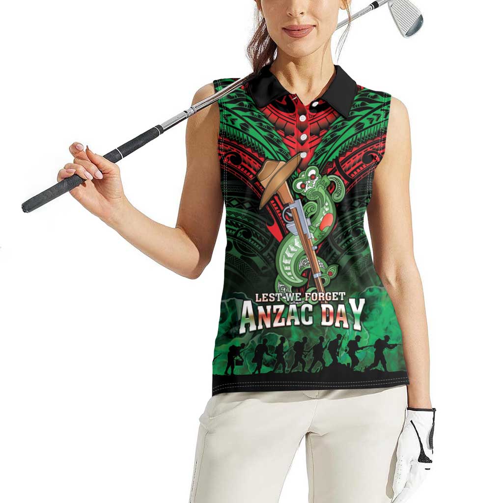 New Zealand ANZAC Day Women Sleeveless Polo Shirt Aotearoa Hei Tiki LT05 - Polynesian Pride