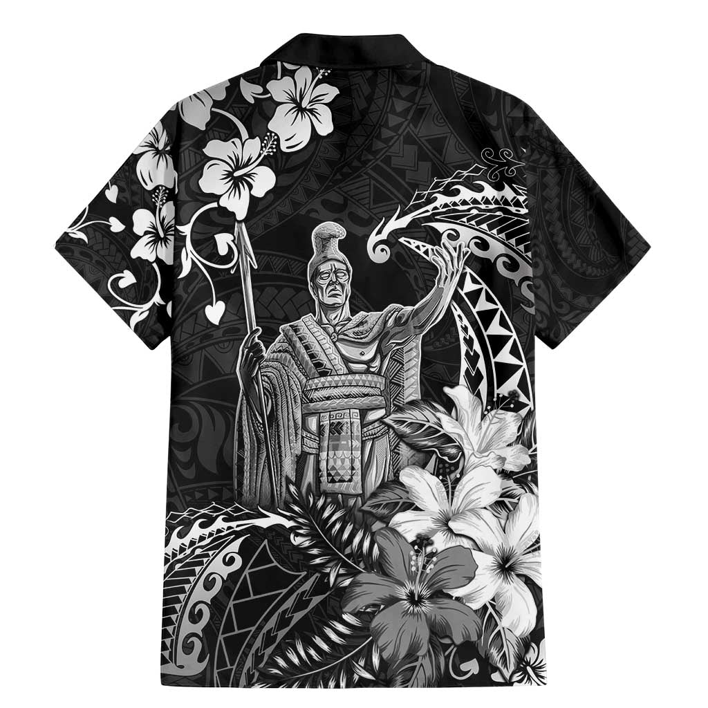 Hawaii King Kamehameha Day Family Matching Mermaid Dress and Hawaiian Shirt Polynesian Pattern Mix Hibiscus Black LT05 - Polynesian Pride