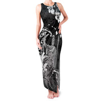Hawaii King Kamehameha Day Family Matching Tank Maxi Dress and Hawaiian Shirt Polynesian Pattern Mix Hibiscus Black LT05 Mom's Dress Black - Polynesian Pride