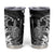 Hawaii King Kamehameha Day Tumbler Cup Polynesian Pattern Mix Hibiscus Black
