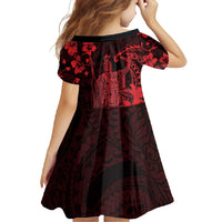 Hawaii King Kamehameha Day Family Matching Off Shoulder Maxi Dress and Hawaiian Shirt Polynesian Pattern Mix Hibiscus Red LT05 - Polynesian Pride