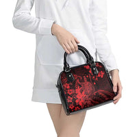 Hawaii King Kamehameha Day Shoulder Handbag Polynesian Pattern Mix Hibiscus Red LT05 - Polynesian Pride