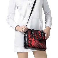 Hawaii King Kamehameha Day Shoulder Handbag Polynesian Pattern Mix Hibiscus Red LT05 - Polynesian Pride