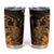 Hawaii King Kamehameha Day Tumbler Cup Polynesian Pattern Mix Hibiscus Gold