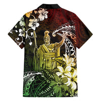 Hawaii King Kamehameha Day Family Matching Long Sleeve Bodycon Dress and Hawaiian Shirt Polynesian Pattern Mix Hibiscus Reggae LT05 - Polynesian Pride