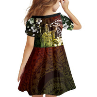 Hawaii King Kamehameha Day Family Matching Off Shoulder Maxi Dress and Hawaiian Shirt Polynesian Pattern Mix Hibiscus Reggae LT05 - Polynesian Pride