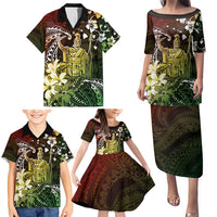 Hawaii King Kamehameha Day Family Matching Puletasi and Hawaiian Shirt Polynesian Pattern Mix Hibiscus Reggae LT05 - Polynesian Pride