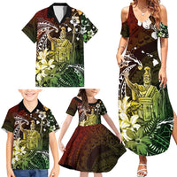 Hawaii King Kamehameha Day Family Matching Summer Maxi Dress and Hawaiian Shirt Polynesian Pattern Mix Hibiscus Reggae LT05 - Polynesian Pride
