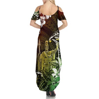 Hawaii King Kamehameha Day Family Matching Summer Maxi Dress and Hawaiian Shirt Polynesian Pattern Mix Hibiscus Reggae LT05 - Polynesian Pride