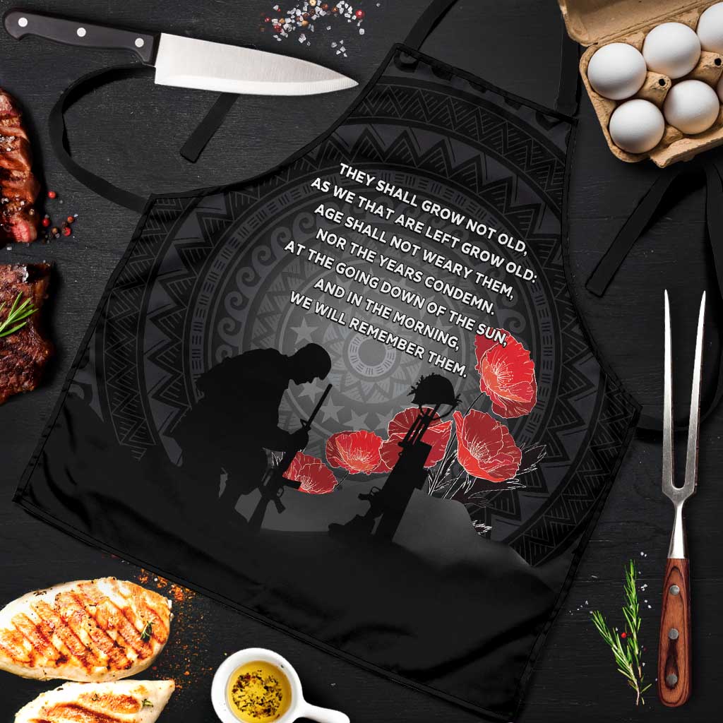 Cook Islands ANZAC Day Apron Soldier Silhouette Remembrance