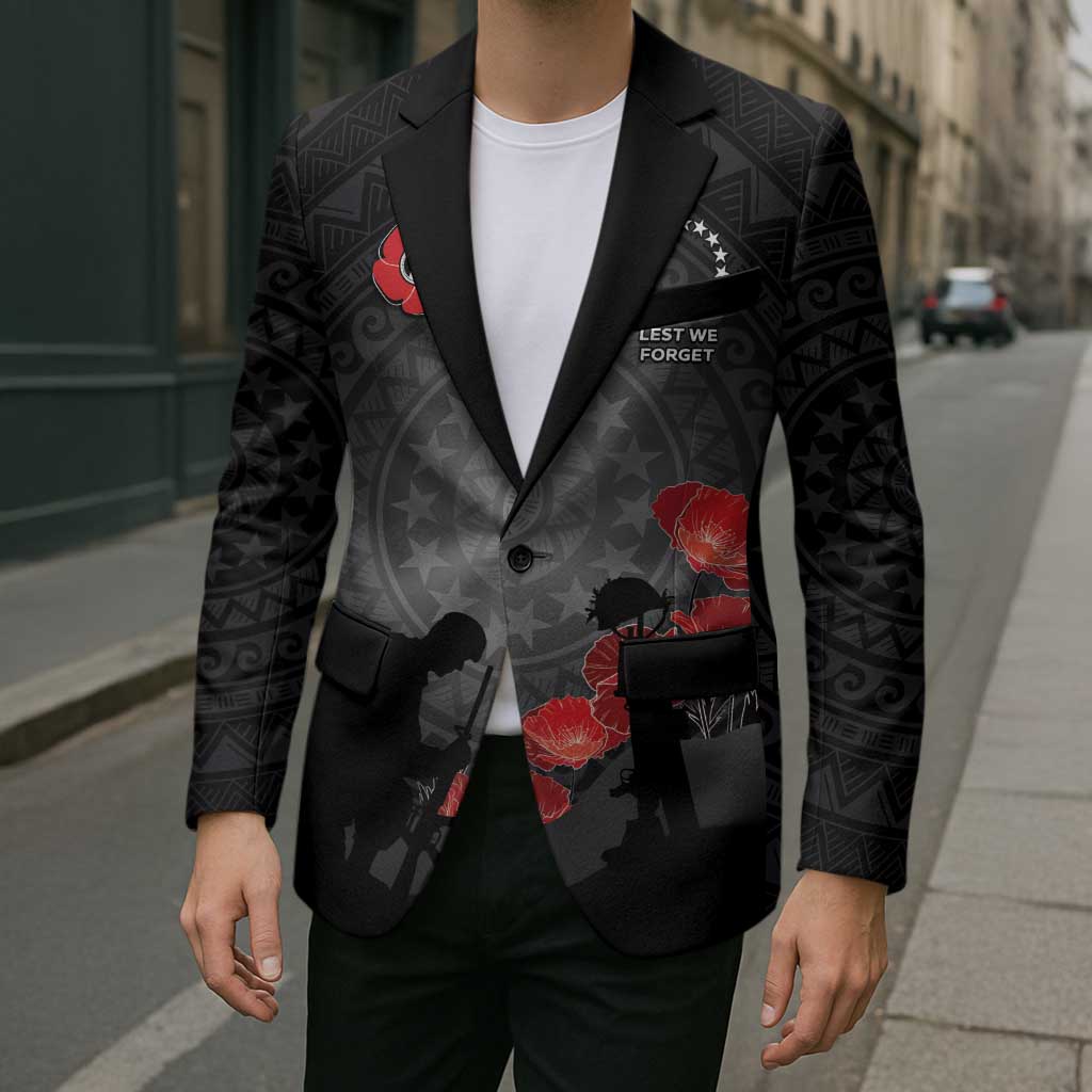 Cook Islands ANZAC Day Blazer Soldier Silhouette Remembrance