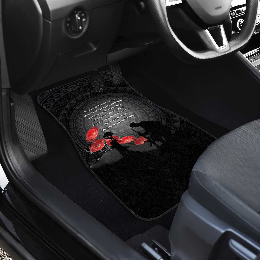 Cook Islands ANZAC Day Car Mats Soldier Silhouette Remembrance