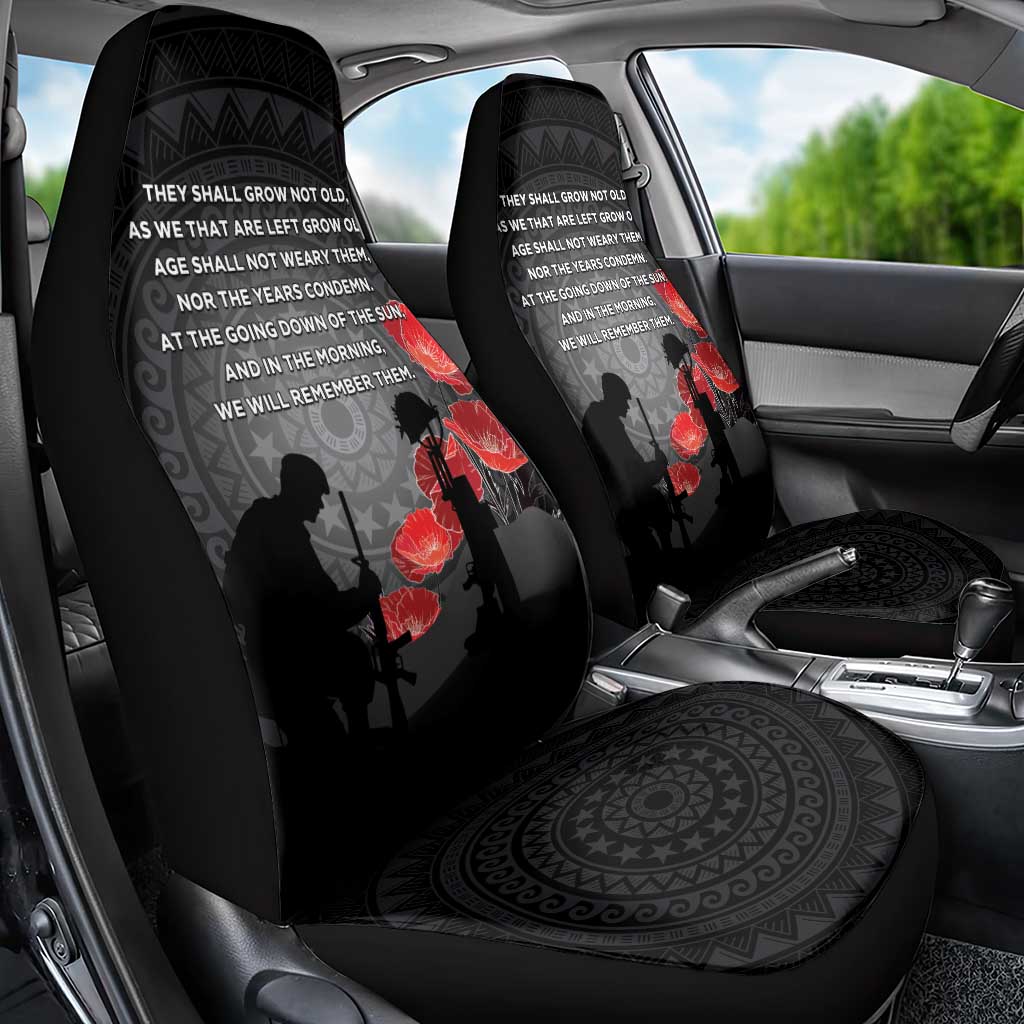 Cook Islands ANZAC Day Car Seat Cover Soldier Silhouette Remembrance