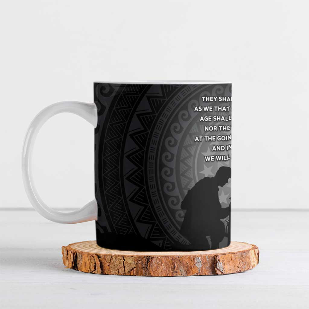 Cook Islands ANZAC Day Ceramic Mug Soldier Silhouette Remembrance