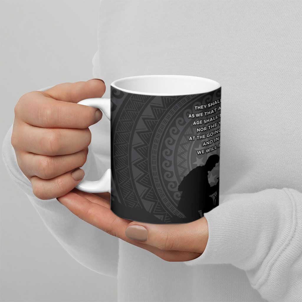 Cook Islands ANZAC Day Ceramic Mug Soldier Silhouette Remembrance