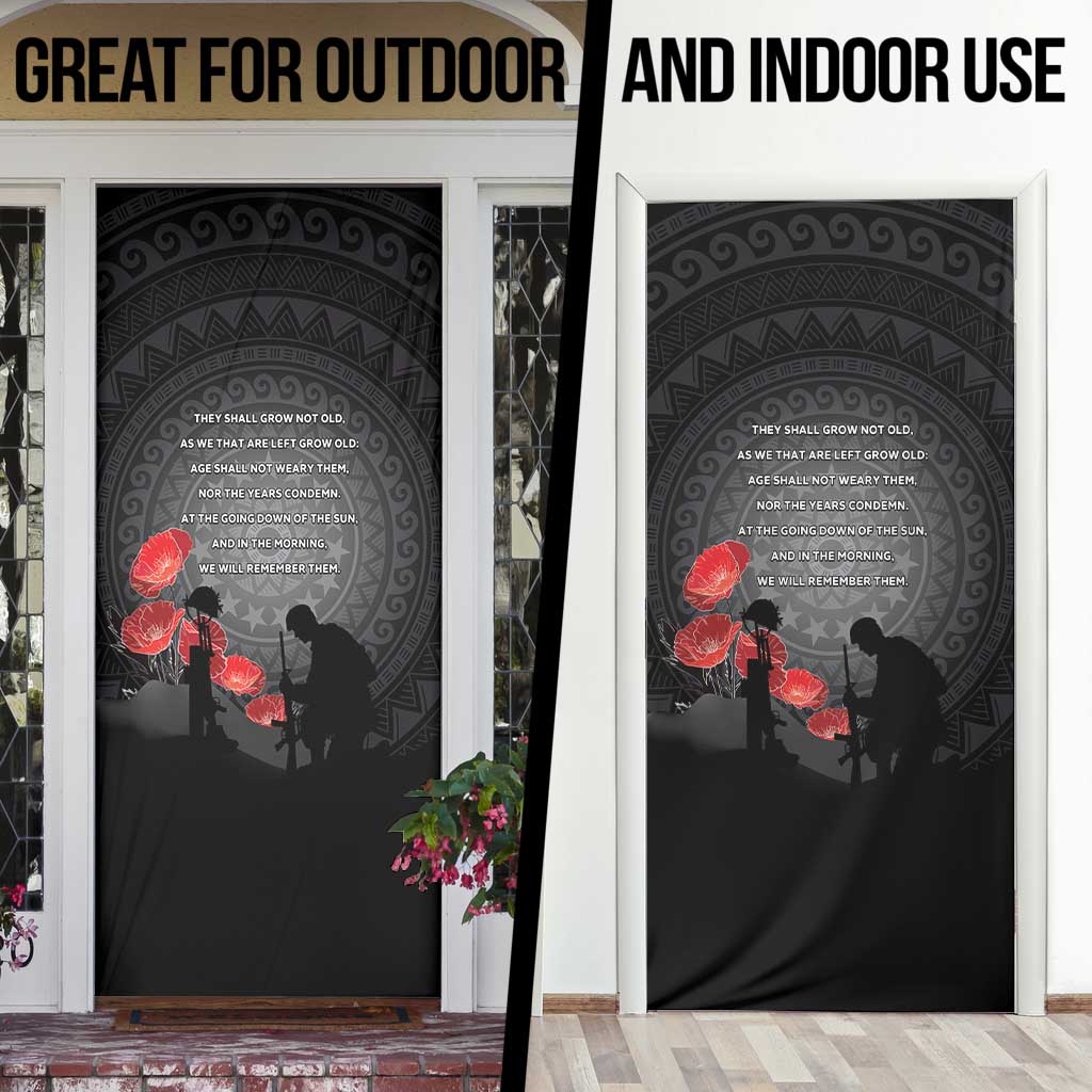 Cook Islands ANZAC Day Door Cover Soldier Silhouette Remembrance