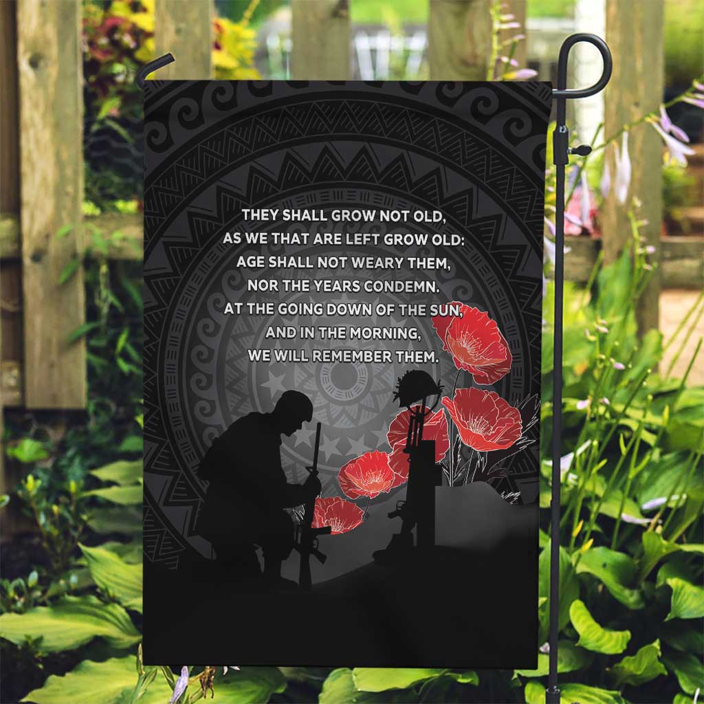 Cook Islands ANZAC Day Garden Flag Soldier Silhouette Remembrance