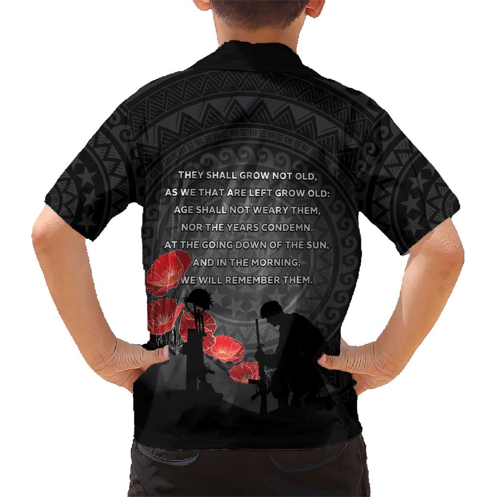 Cook Islands ANZAC Day Hawaiian Shirt Soldier Silhouette Remembrance