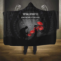 Cook Islands ANZAC Day Hooded Blanket Soldier Silhouette Remembrance