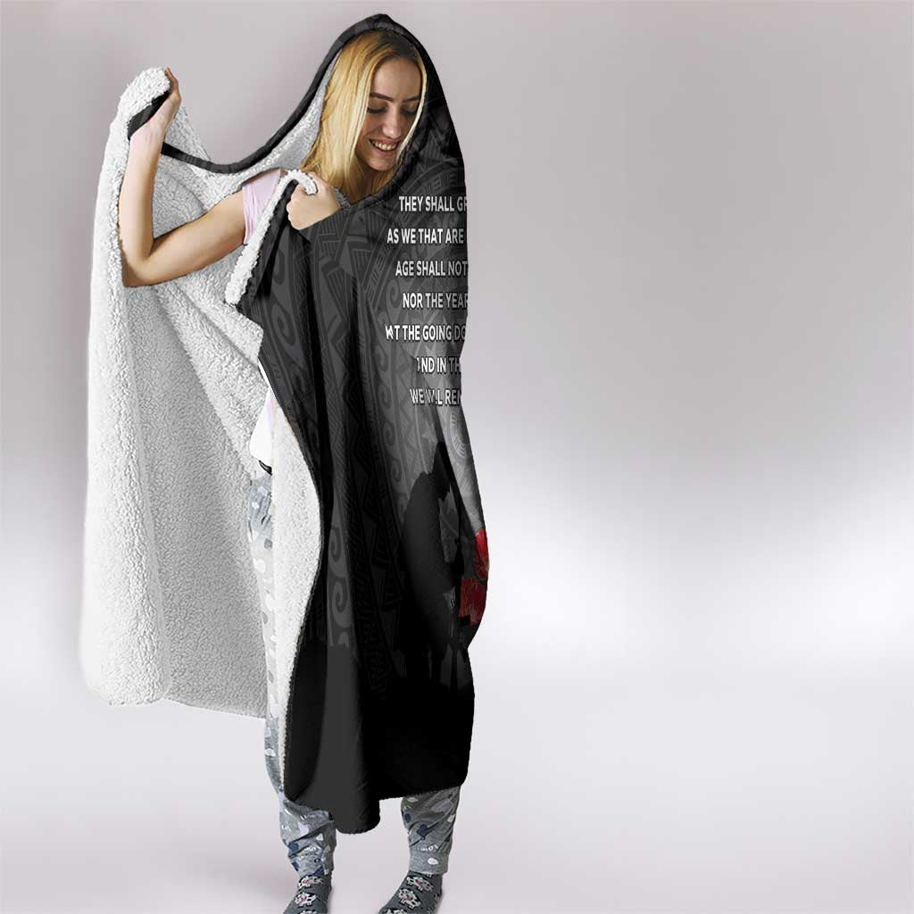 Cook Islands ANZAC Day Hooded Blanket Soldier Silhouette Remembrance