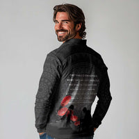 Cook Islands ANZAC Day Long Sleeve Polo Shirt Soldier Silhouette Remembrance