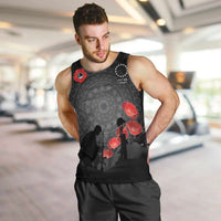 Cook Islands ANZAC Day Men Tank Top Soldier Silhouette Remembrance LT05 Black - Polynesian Pride