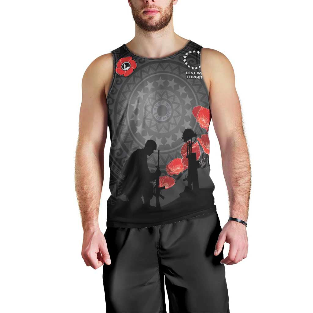 Cook Islands ANZAC Day Men Tank Top Soldier Silhouette Remembrance LT05 - Polynesian Pride