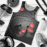 Cook Islands ANZAC Day Men Tank Top Soldier Silhouette Remembrance LT05 - Polynesian Pride