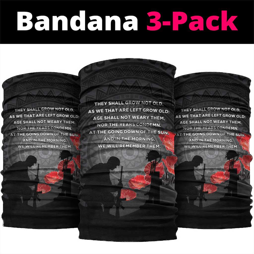 Cook Islands ANZAC Day Neck Gaiter Soldier Silhouette Remembrance LT05 package One Size: 25*50cm Black - Polynesian Pride