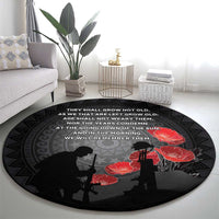 Cook Islands ANZAC Day Round Carpet Soldier Silhouette Remembrance