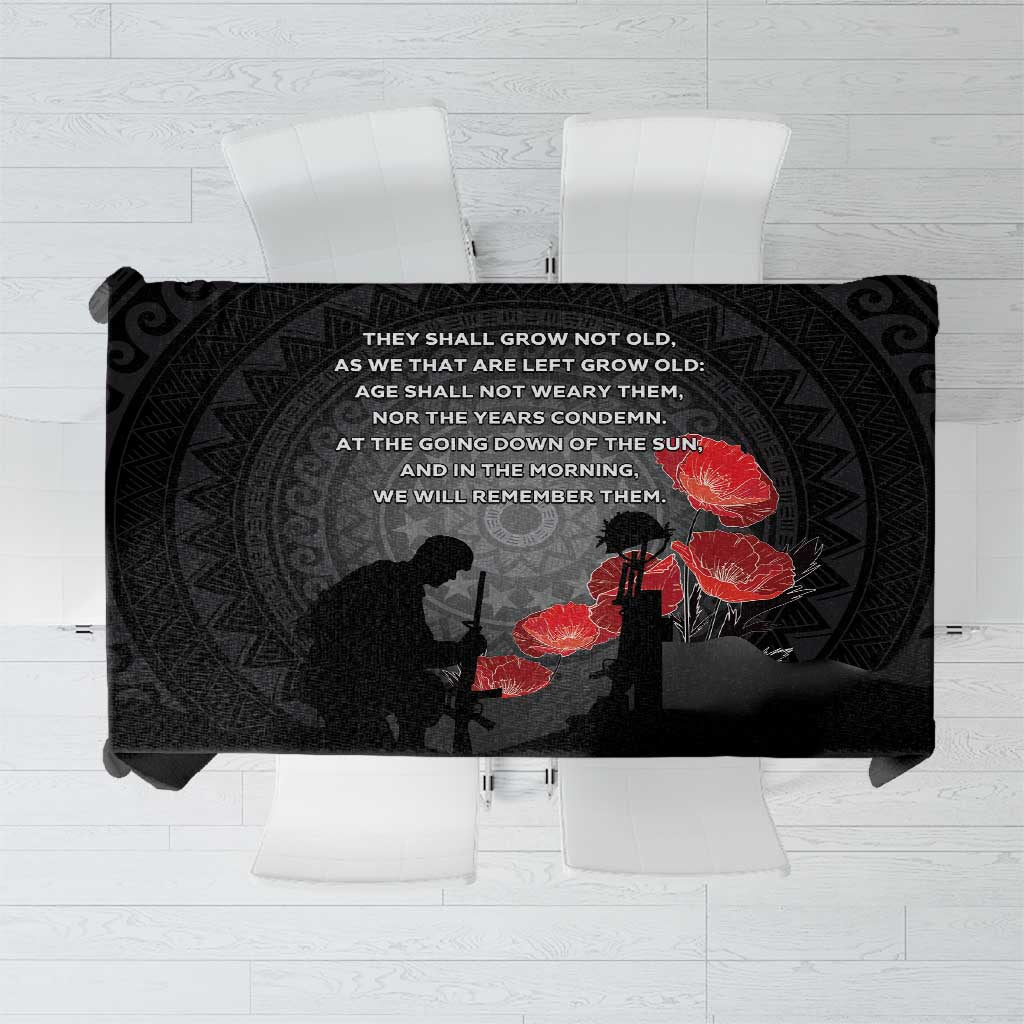 Cook Islands ANZAC Day Tablecloth Soldier Silhouette Remembrance