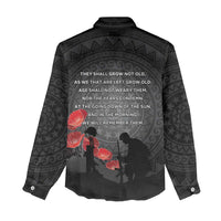Cook Islands ANZAC Day Women Casual Shirt Soldier Silhouette Remembrance