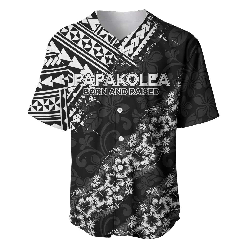 Hawaii Papakolea Born And Raised Baseball Jersey Hawaiian Tribal Pattern