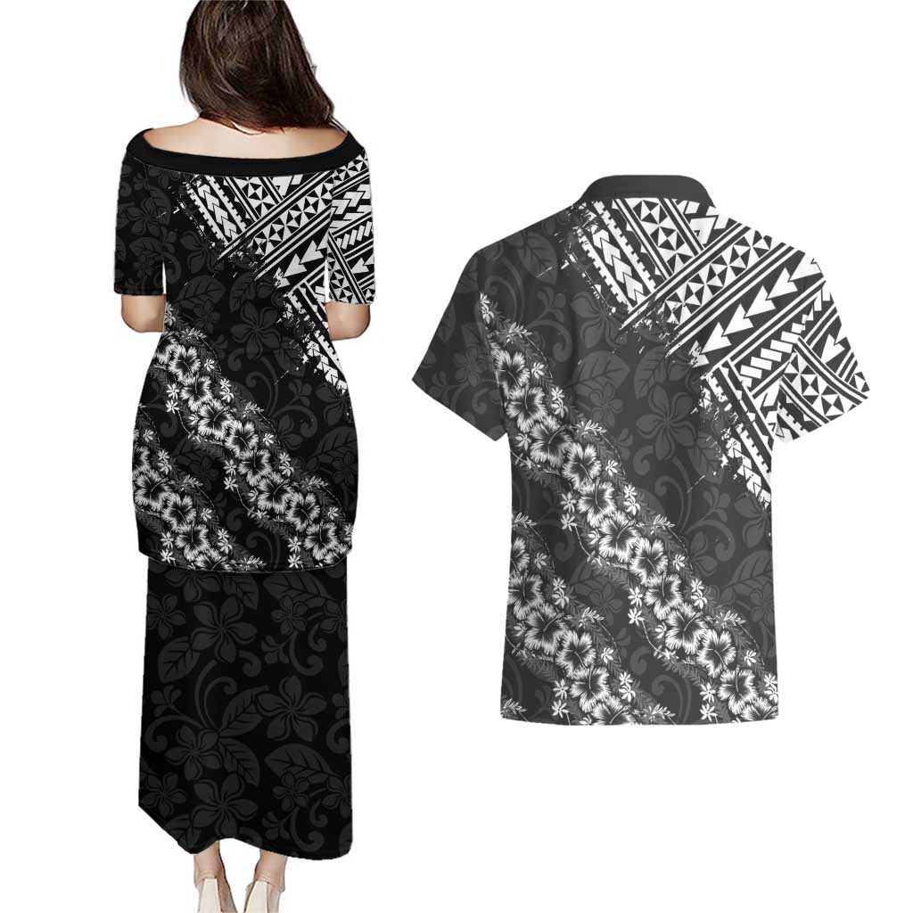 Hawaii Papakolea Born And Raised Couples Matching Puletasi and Hawaiian Shirt Hawaiian Tribal Pattern