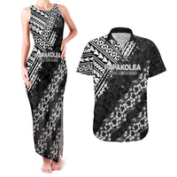 Hawaii Papakolea Born And Raised Couples Matching Tank Maxi Dress and Hawaiian Shirt Hawaiian Tribal Pattern LT05 Black - Polynesian Pride